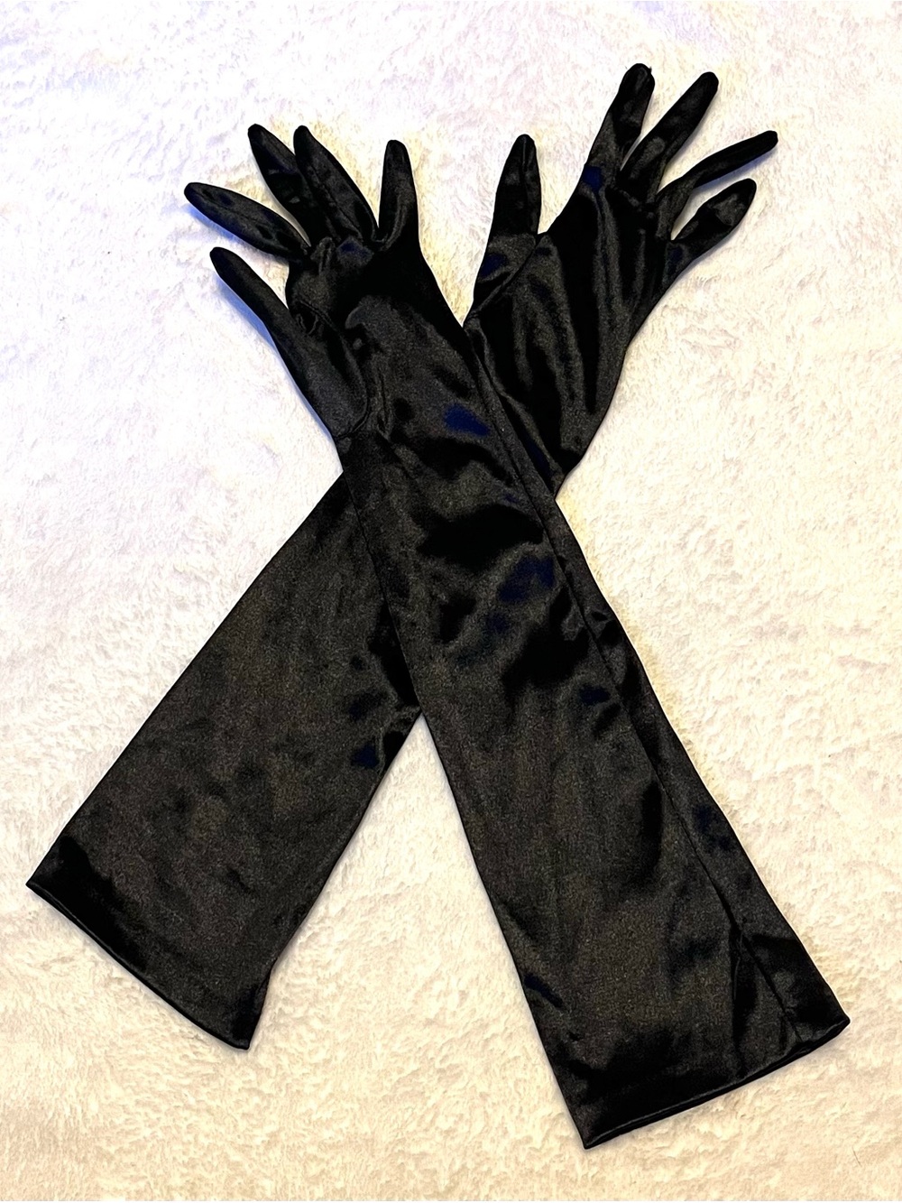 Vintage Women’s Black Satin Long Opera Gloves